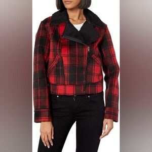 Jessica Simpson Red and Black Plaid Bomber Jacket NWT